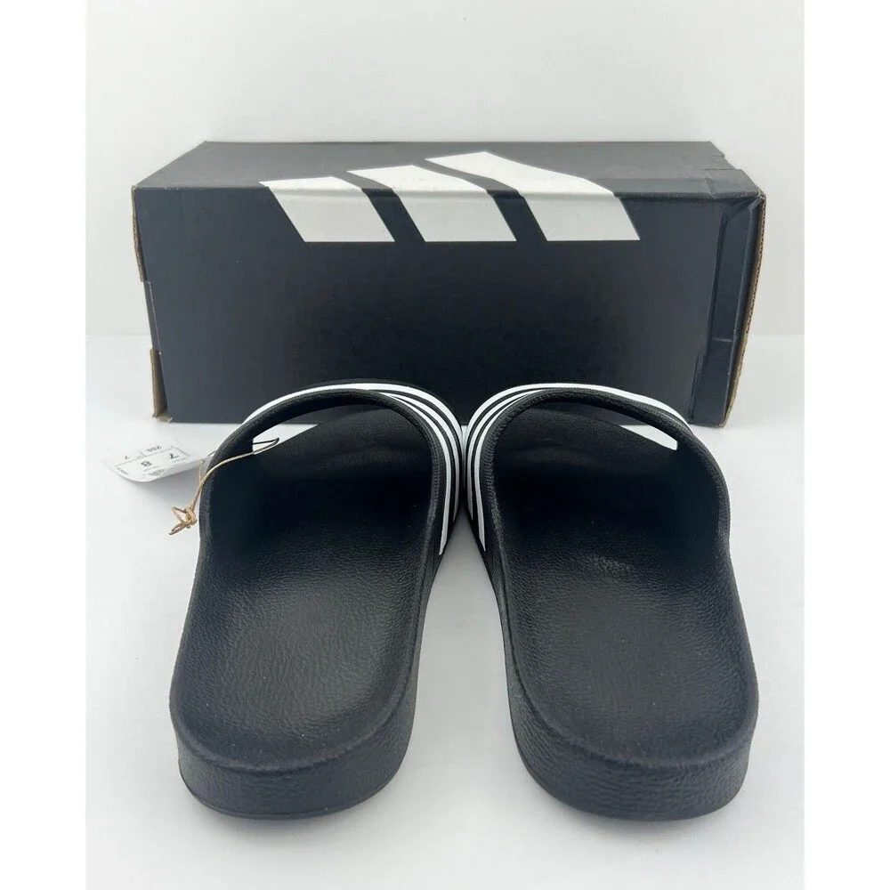 Adidas Adilette Aqua Unisex Slides Black White Stripes Mens 7 Womens 8  F35543